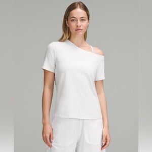 LULULEMON | off-the-shoulder white tee | pima cotton | Women’s size Small
